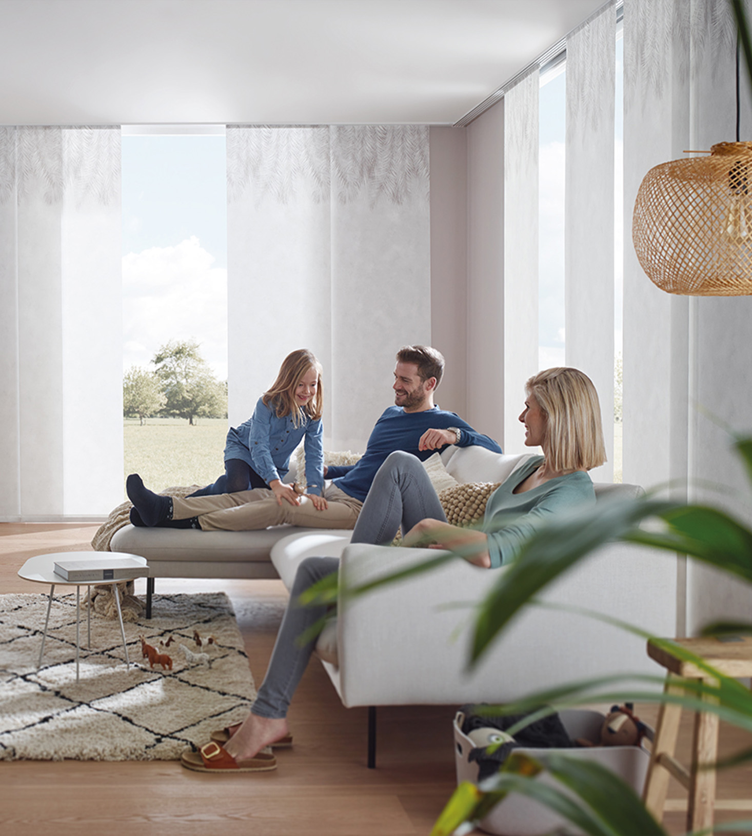 Flächenvorhang im Wohnraum